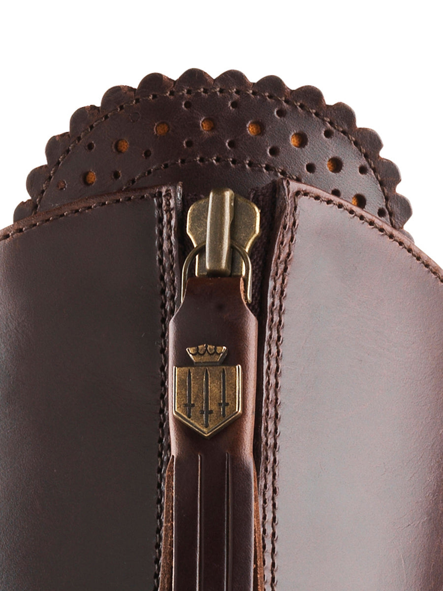 Regina Mahogany Leather Knee-High Boots - Regular Fit