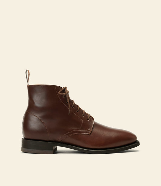 Craftsman Lace boot – cafe pull-up leather