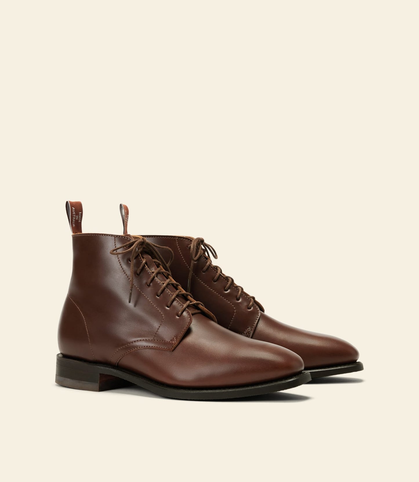 Craftsman Lace boot – cafe pull-up leather