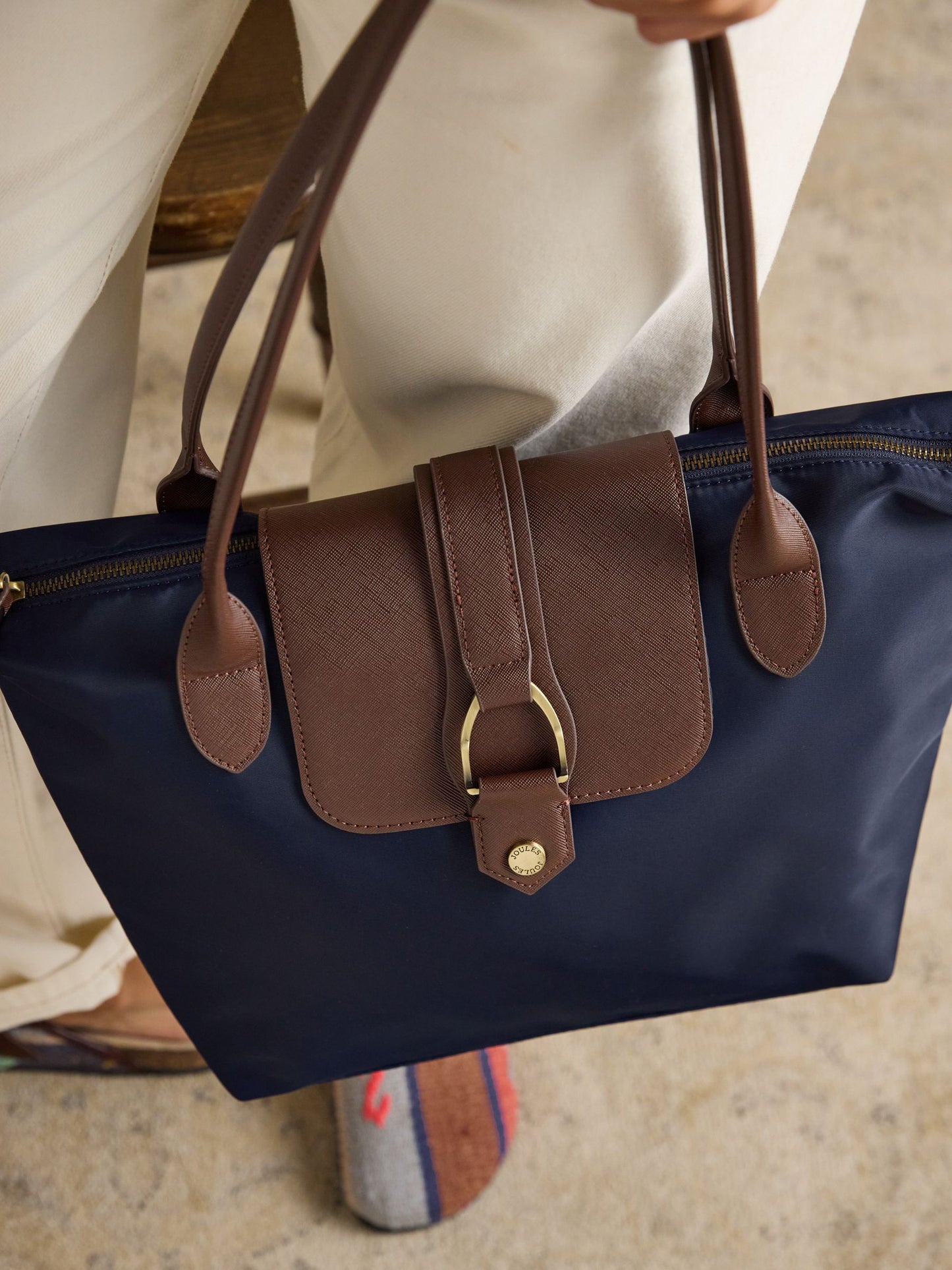 Edie Navy Shopper Bag