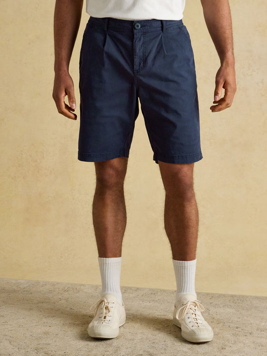 Norfolk Navy Garment Dyed Relaxed Fit Chino Shorts