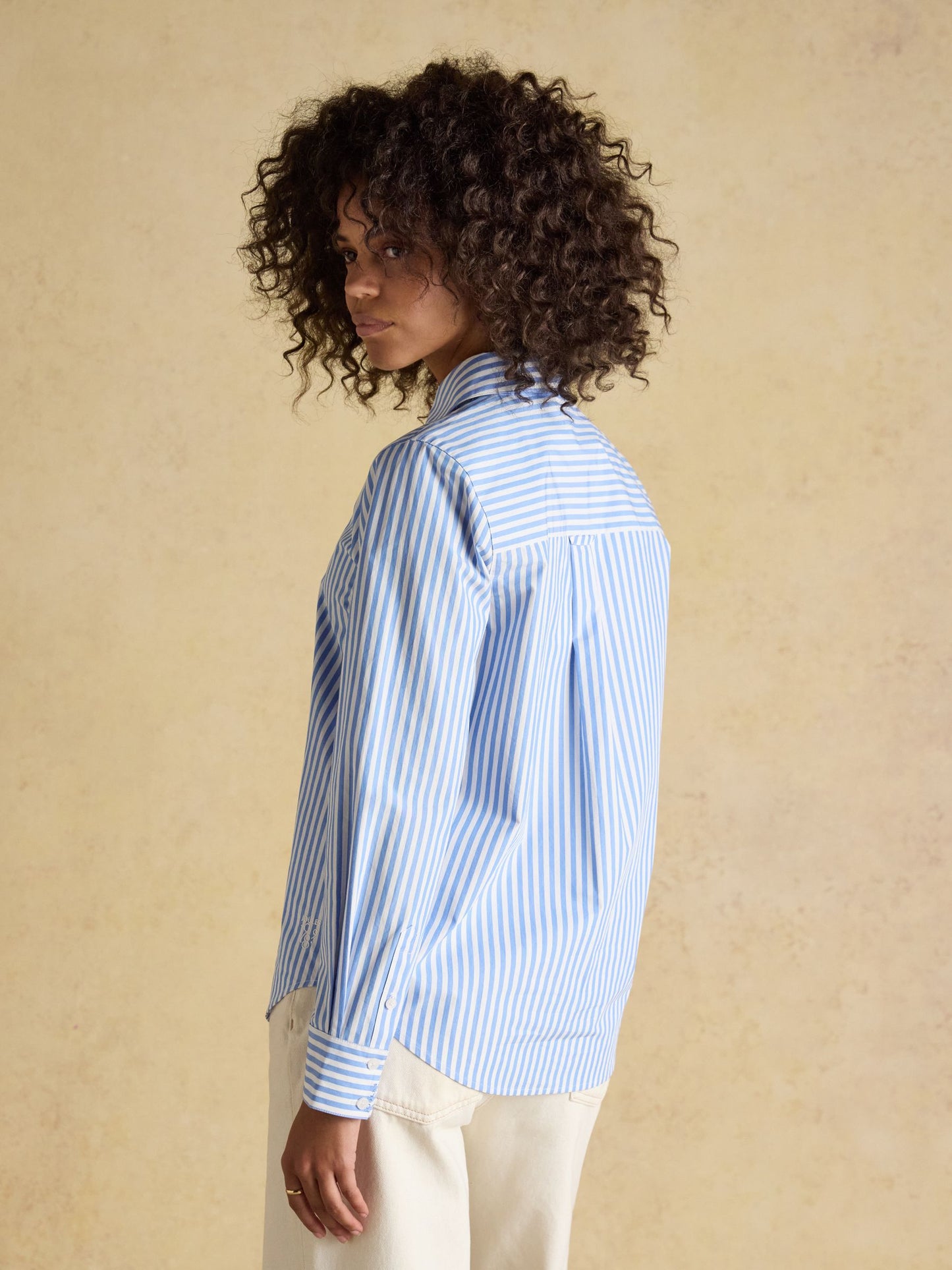 Classic Fit Blue Stripe Poplin Shirt