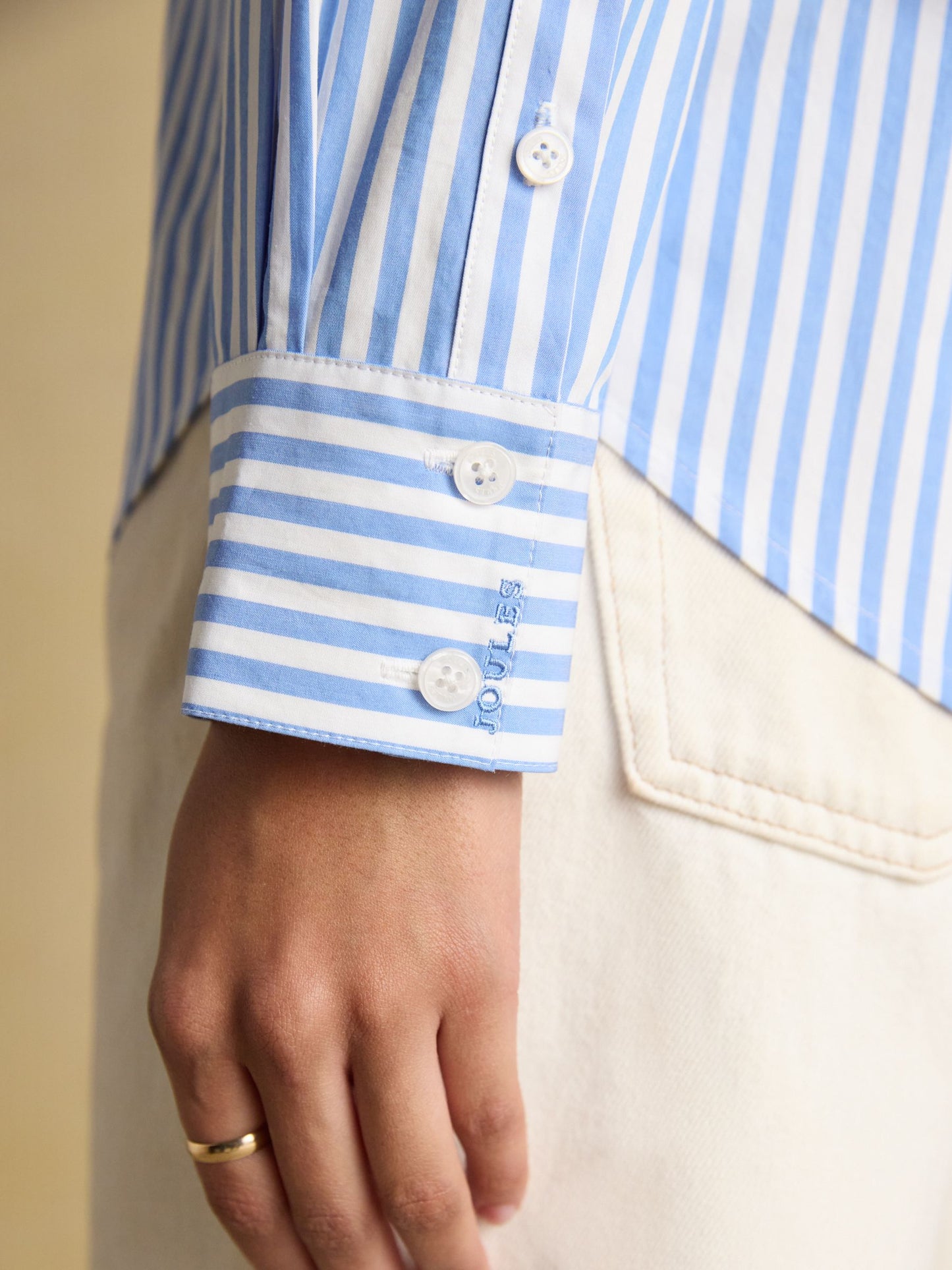 Classic Fit Blue Stripe Poplin Shirt