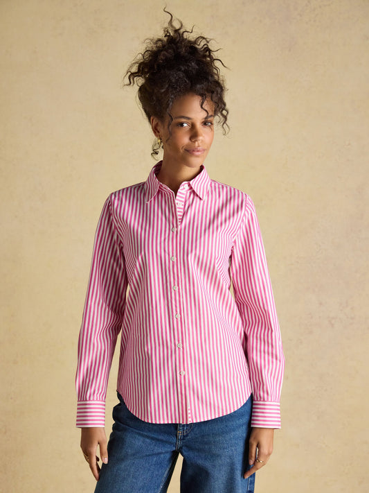Classic Fit Pink Stripe Poplin Shirt