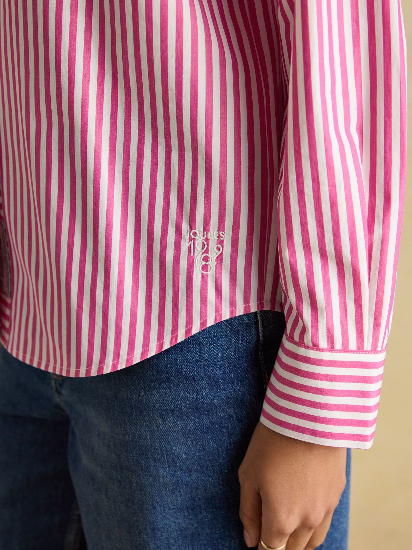 Classic Fit Pink Stripe Poplin Shirt
