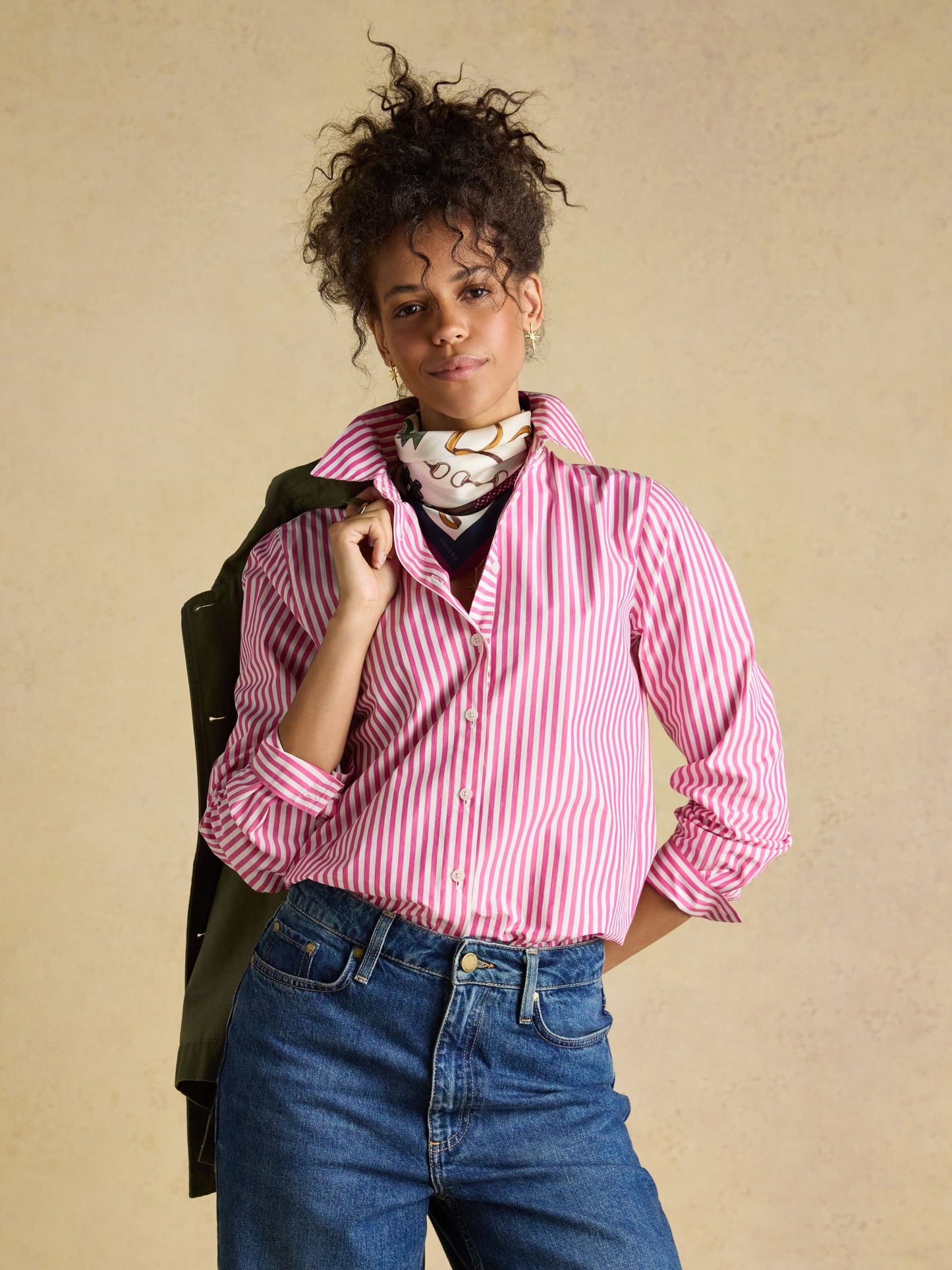 Classic Fit Pink Stripe Poplin Shirt