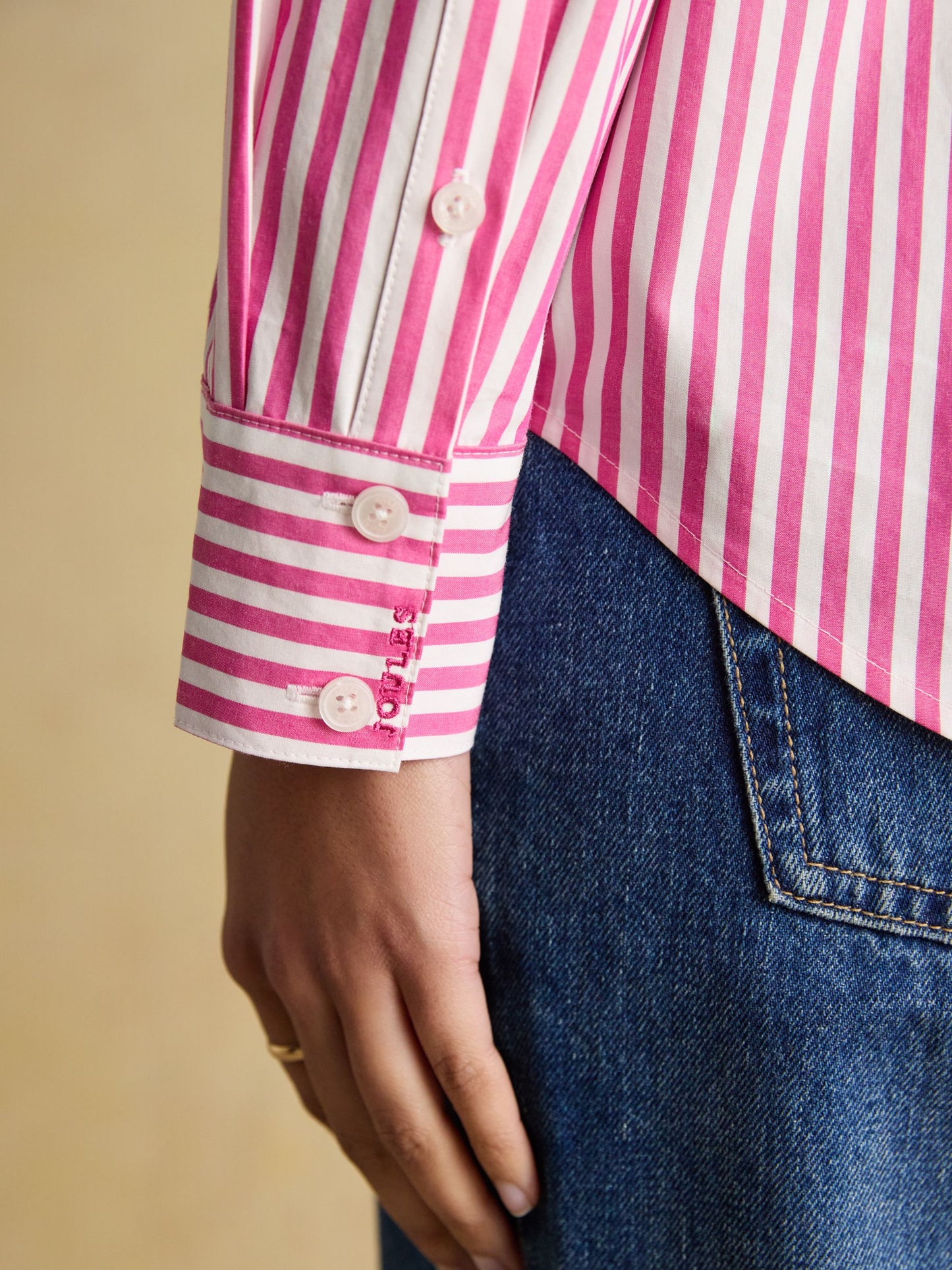 Classic Fit Pink Stripe Poplin Shirt