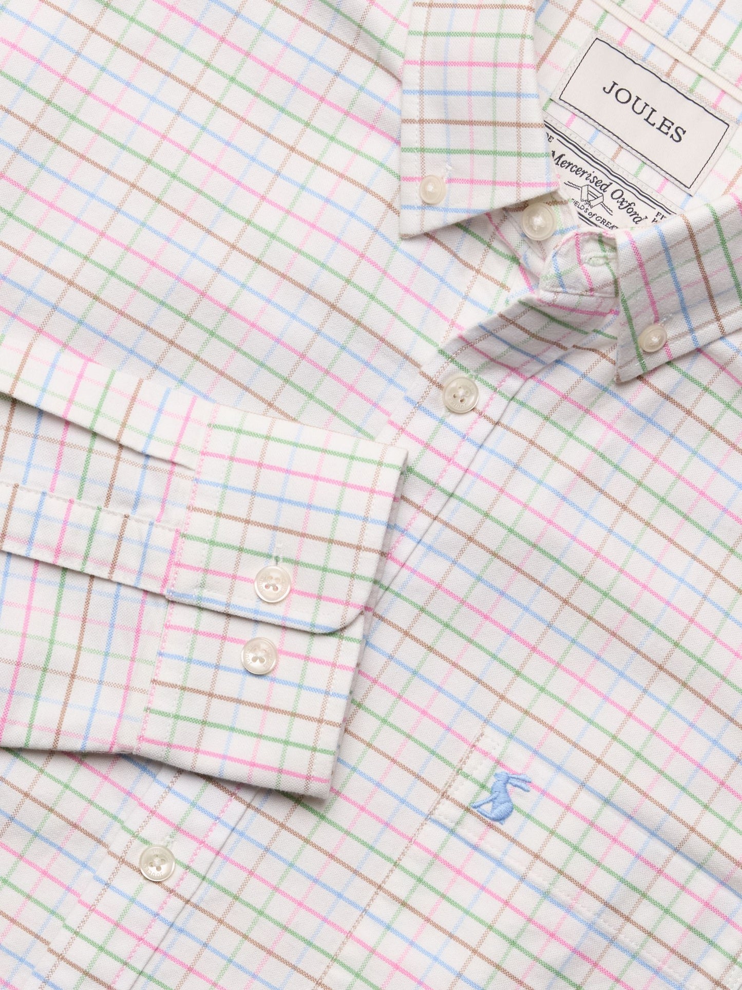 Oxford Classic Fit White Check Long Sleeve Cotton Shirt