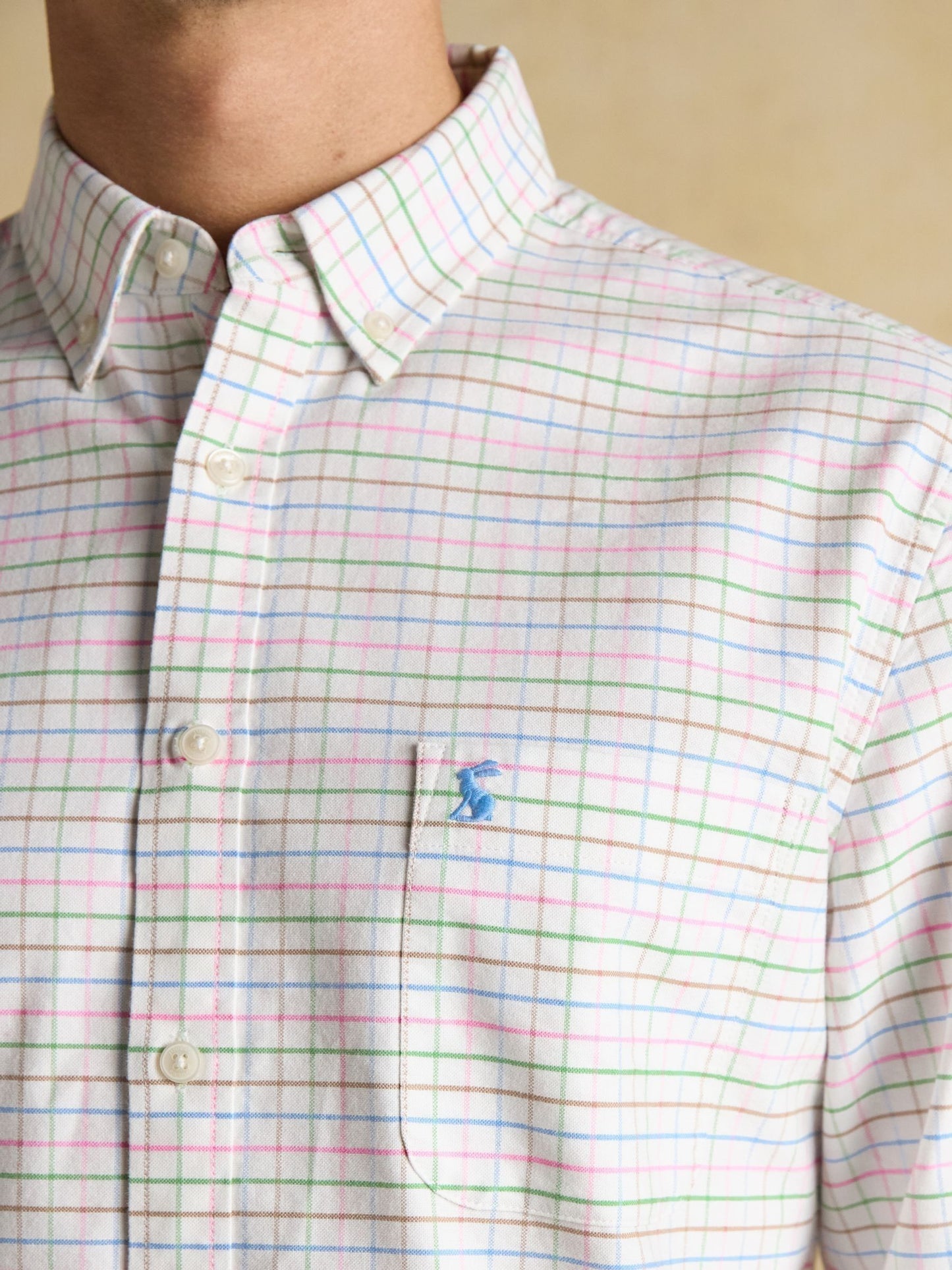 Oxford Classic Fit White Check Long Sleeve Cotton Shirt