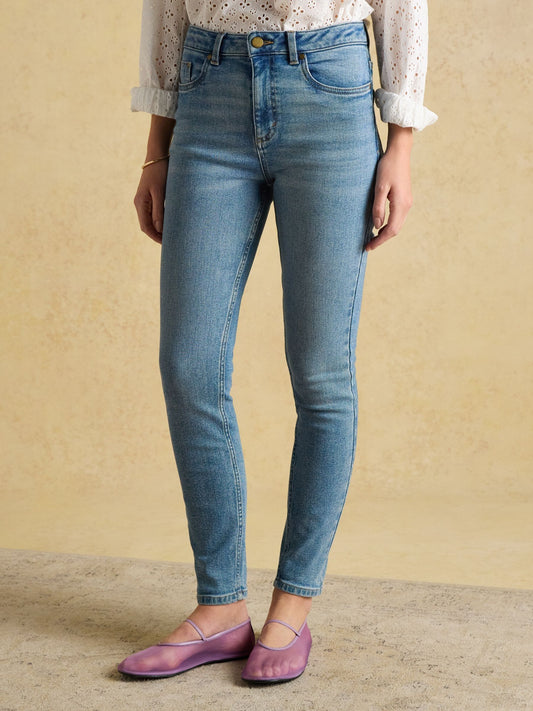 Blue Skinny Fit Mid Rise Jeans
 Mid Wash