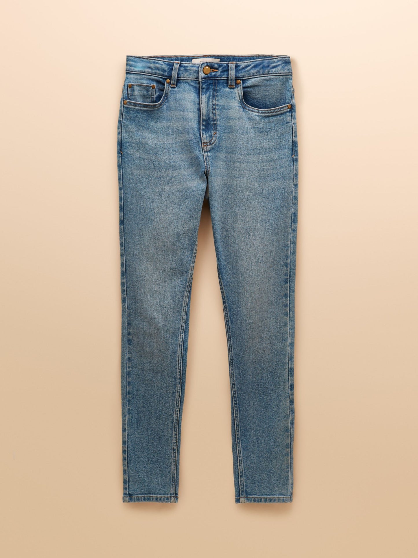 Blue Skinny Fit Mid Rise Jeans
 Mid Wash