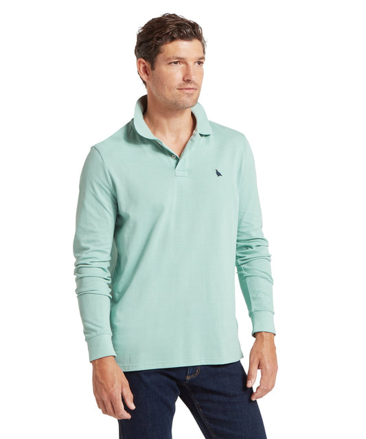 St Ives long Sleeved Polo Shirt Surf Blue