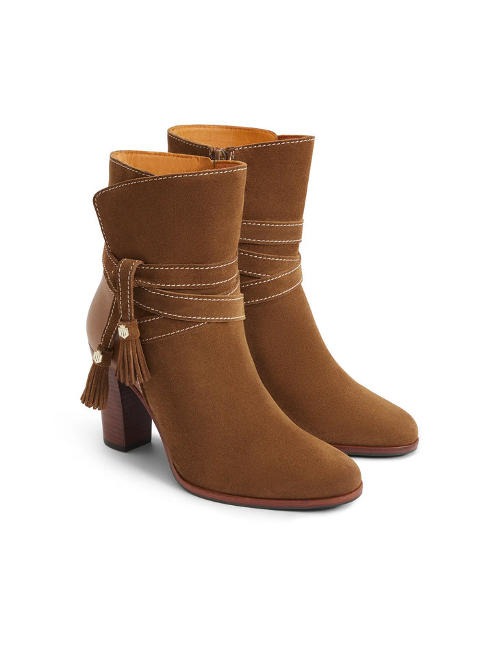 Dorset Tan Heeled Ankle Boots