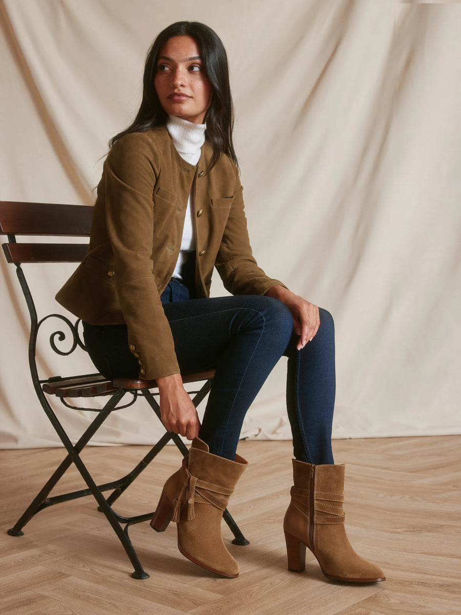 Dorset Tan Heeled Ankle Boots