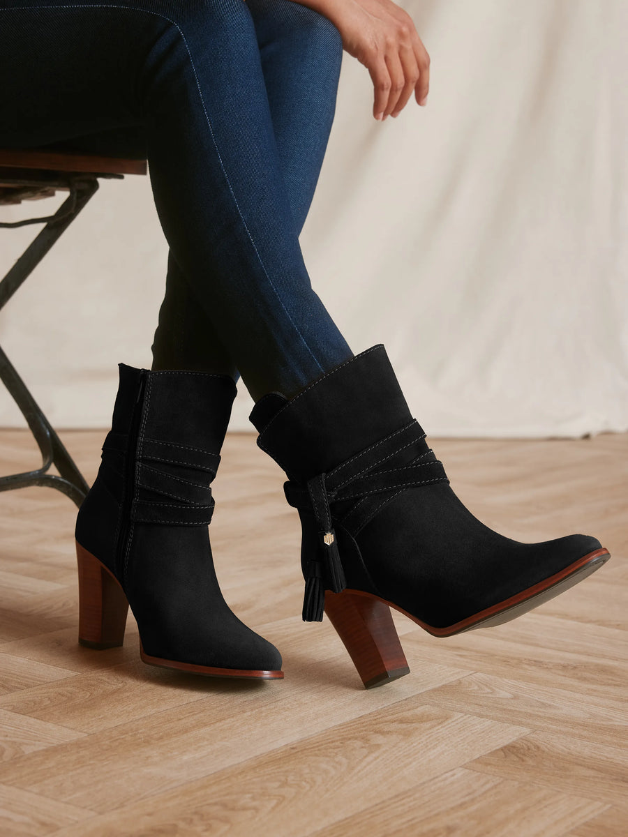 Dorset Black Heeled Ankle Boots
