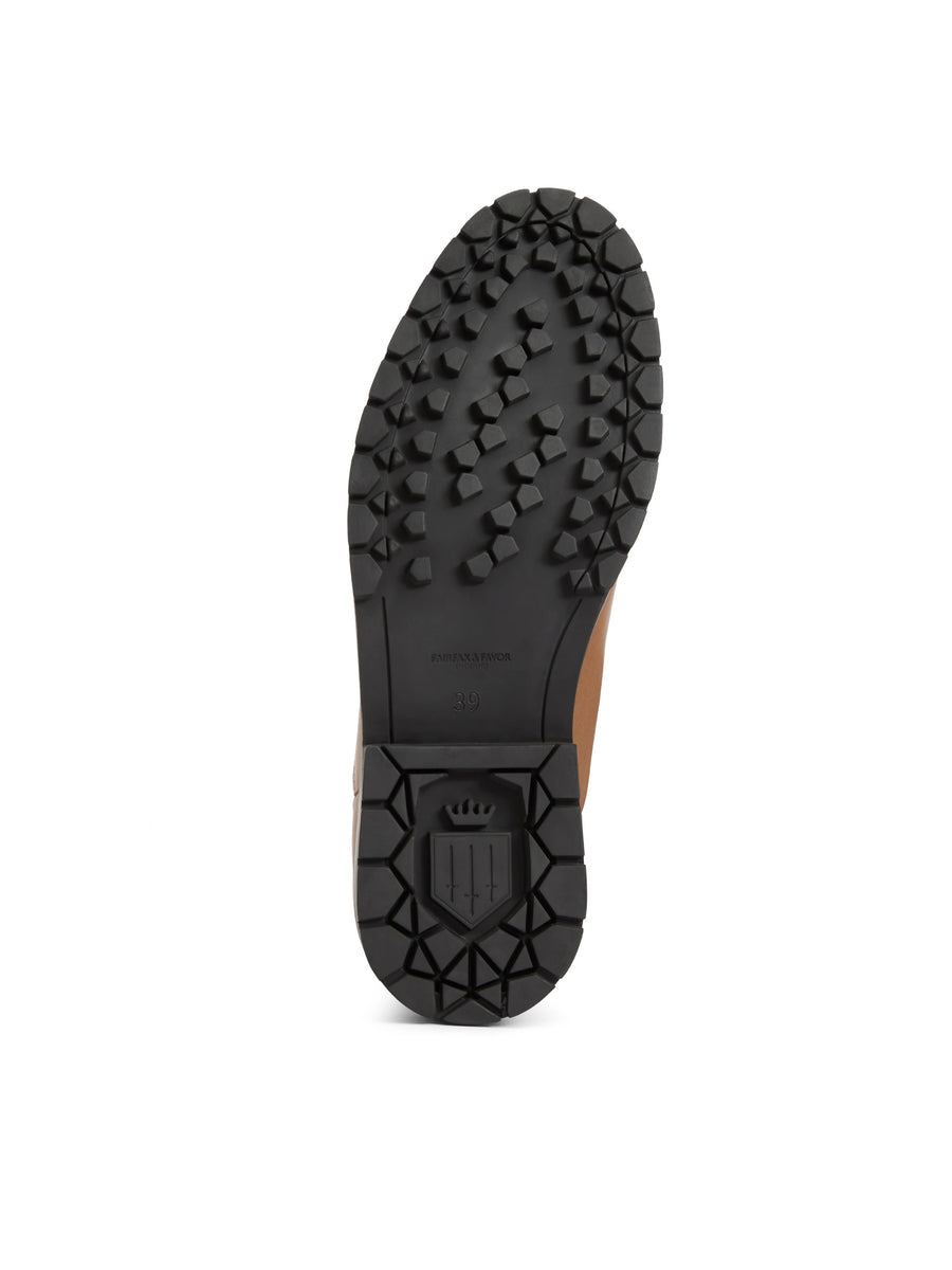 Boudica Oak Leather Sheepskin Ankle Boot