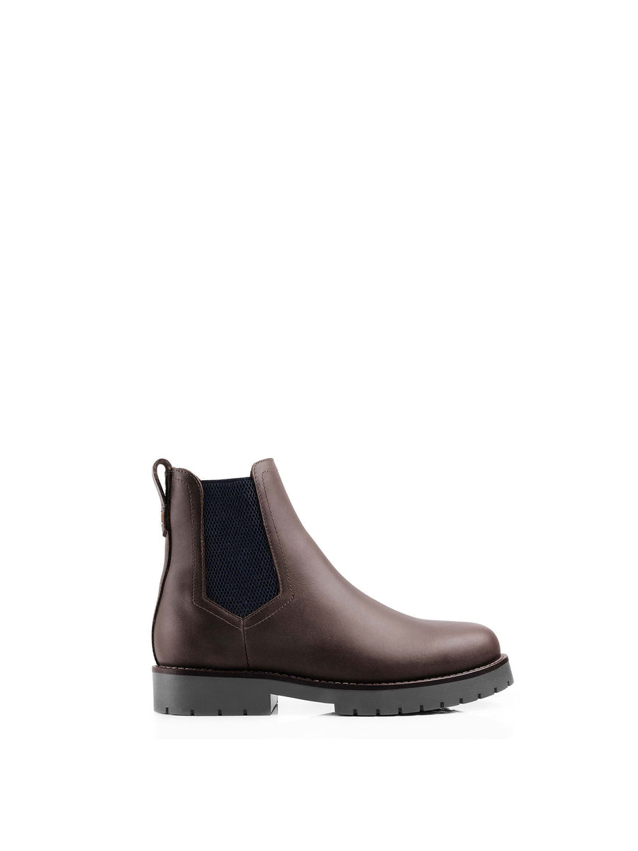 Boudica Mahogany Leather Sheepskin Ankle Boot