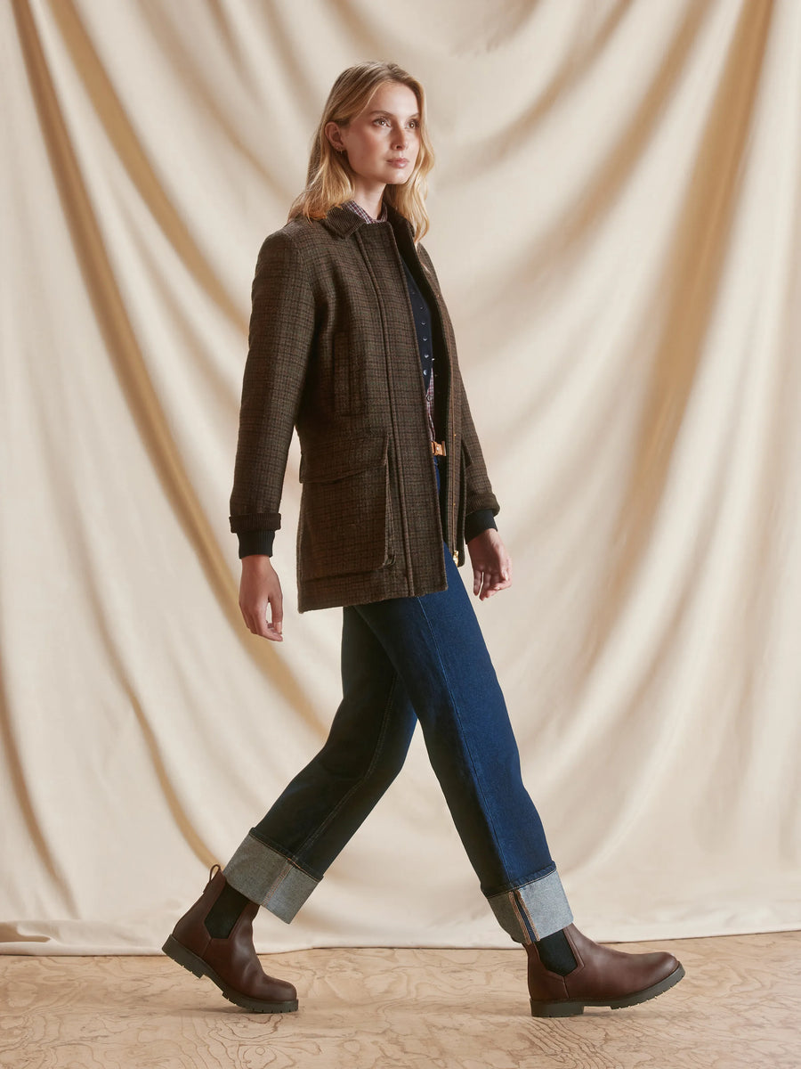 Boudica Mahogany Leather Sheepskin Ankle Boot
