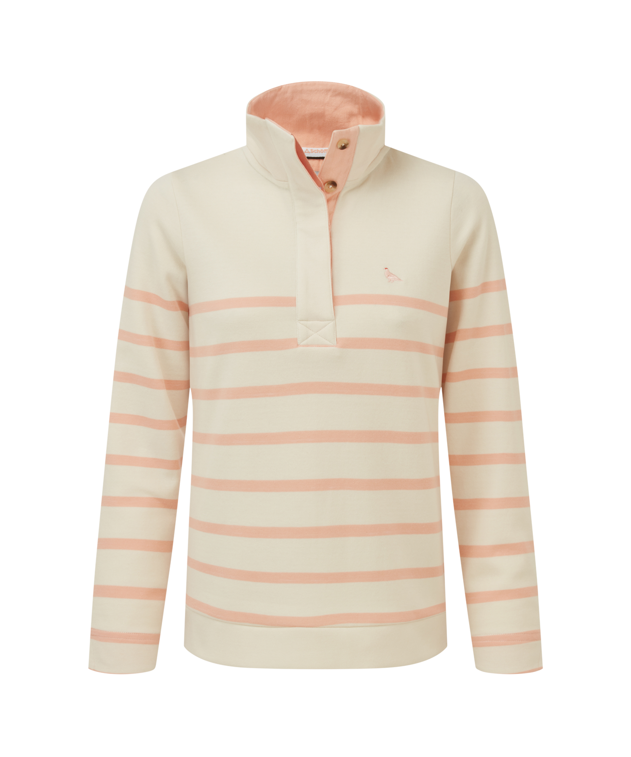 Sandown Sweatshirt Pale Stone/Coral Peach Stripe