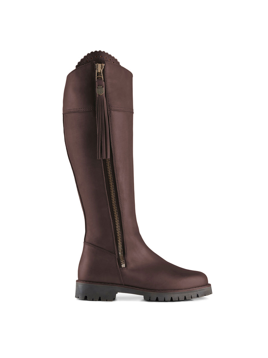 Explorer Mahogany Leather Waterproof Knee-High Boots Sporting Fit