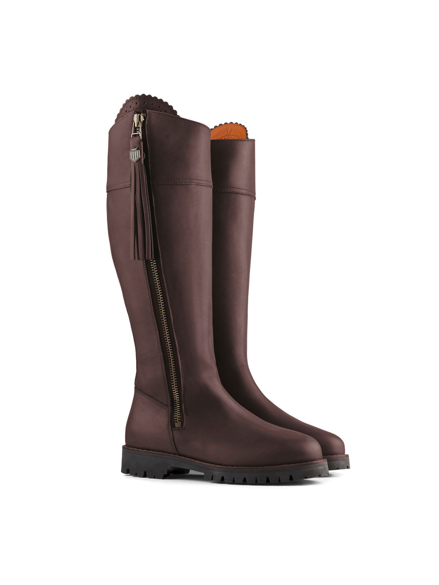 Explorer Mahogany Leather Waterproof Knee-High Boots Sporting Fit