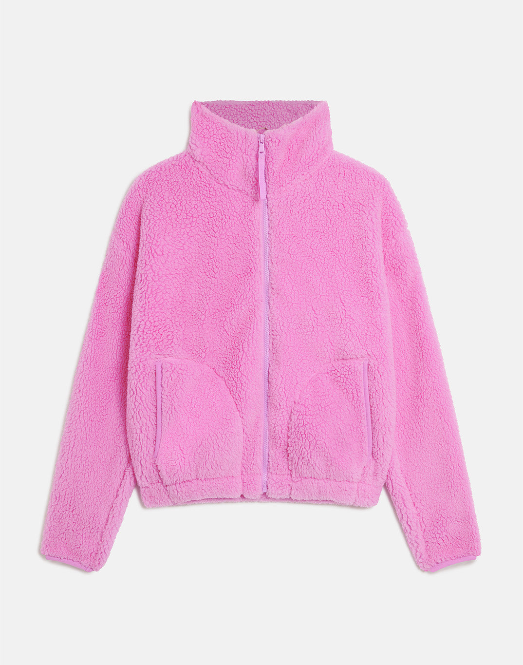 Industry Fleece High Collar Jacket Neon pink