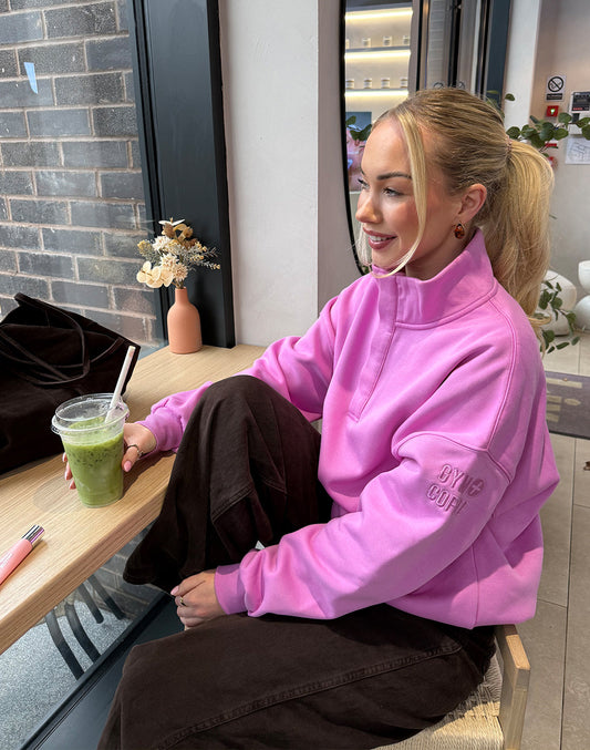 Snap Collar Sierra Sweatshirt Neon Pink