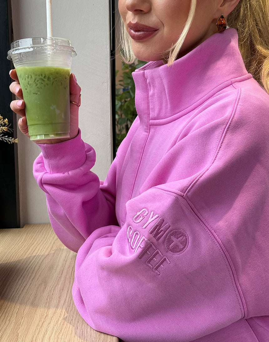 Snap Collar Sierra Sweatshirt Neon Pink