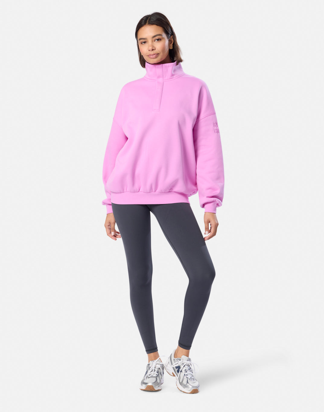 Snap Collar Sierra Sweatshirt Neon Pink