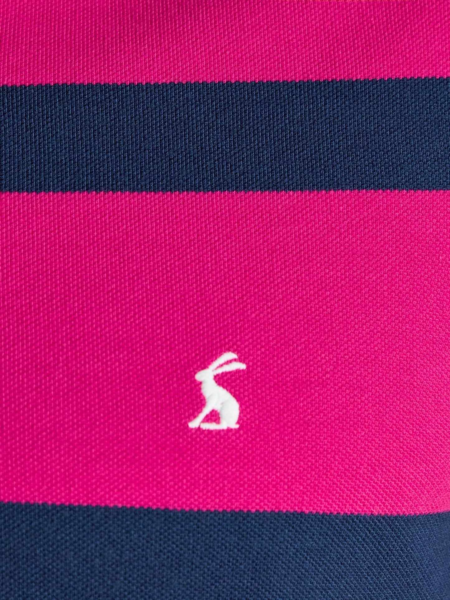 Woody Pink & Blue Striped Cotton Pique Polo Shirt