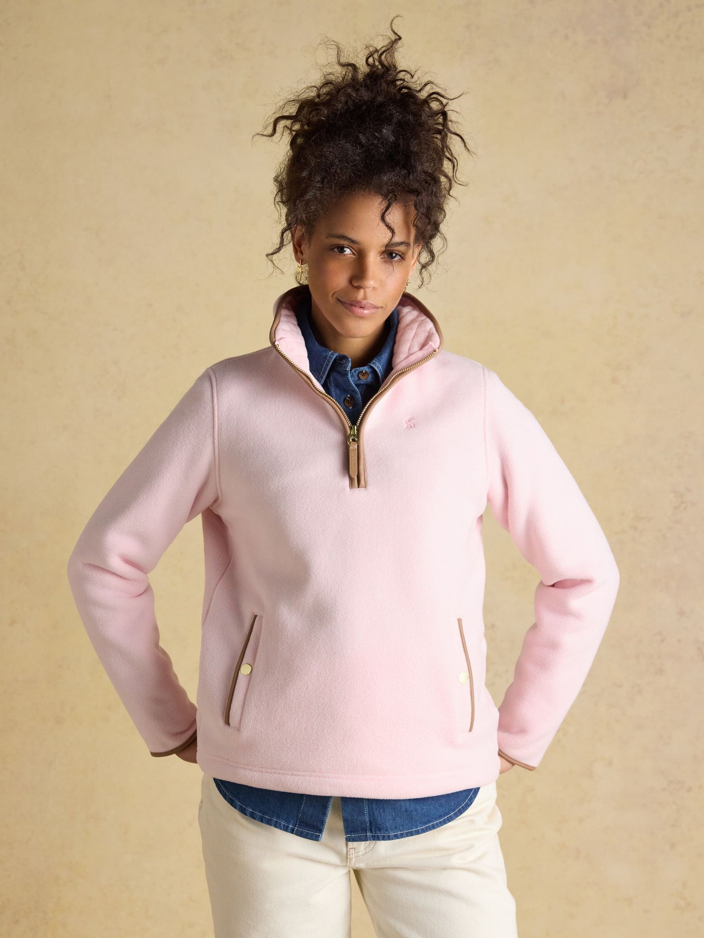 Heritage Light Pink Quarter Zip Polar Fleece