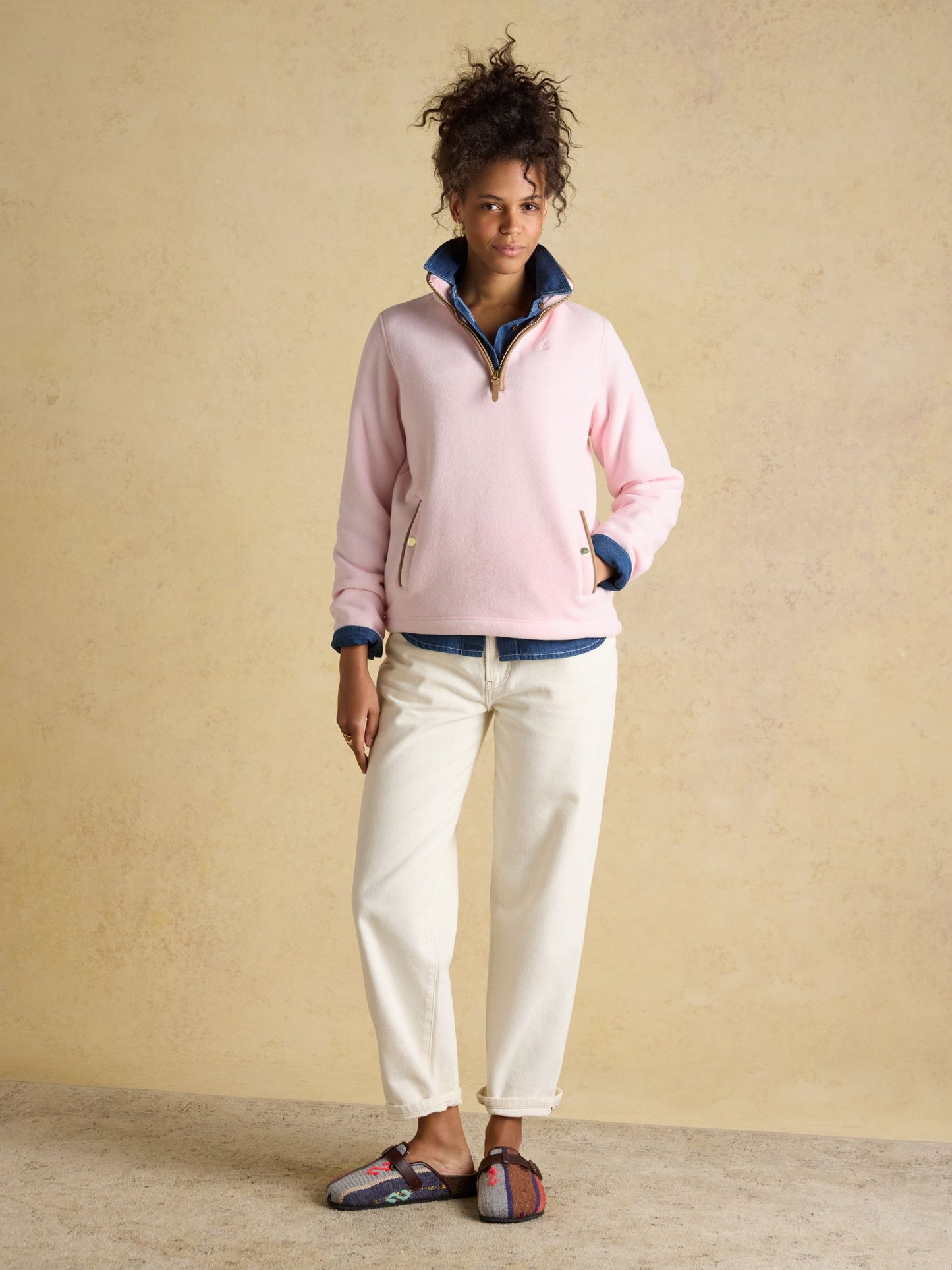 Heritage Light Pink Quarter Zip Polar Fleece