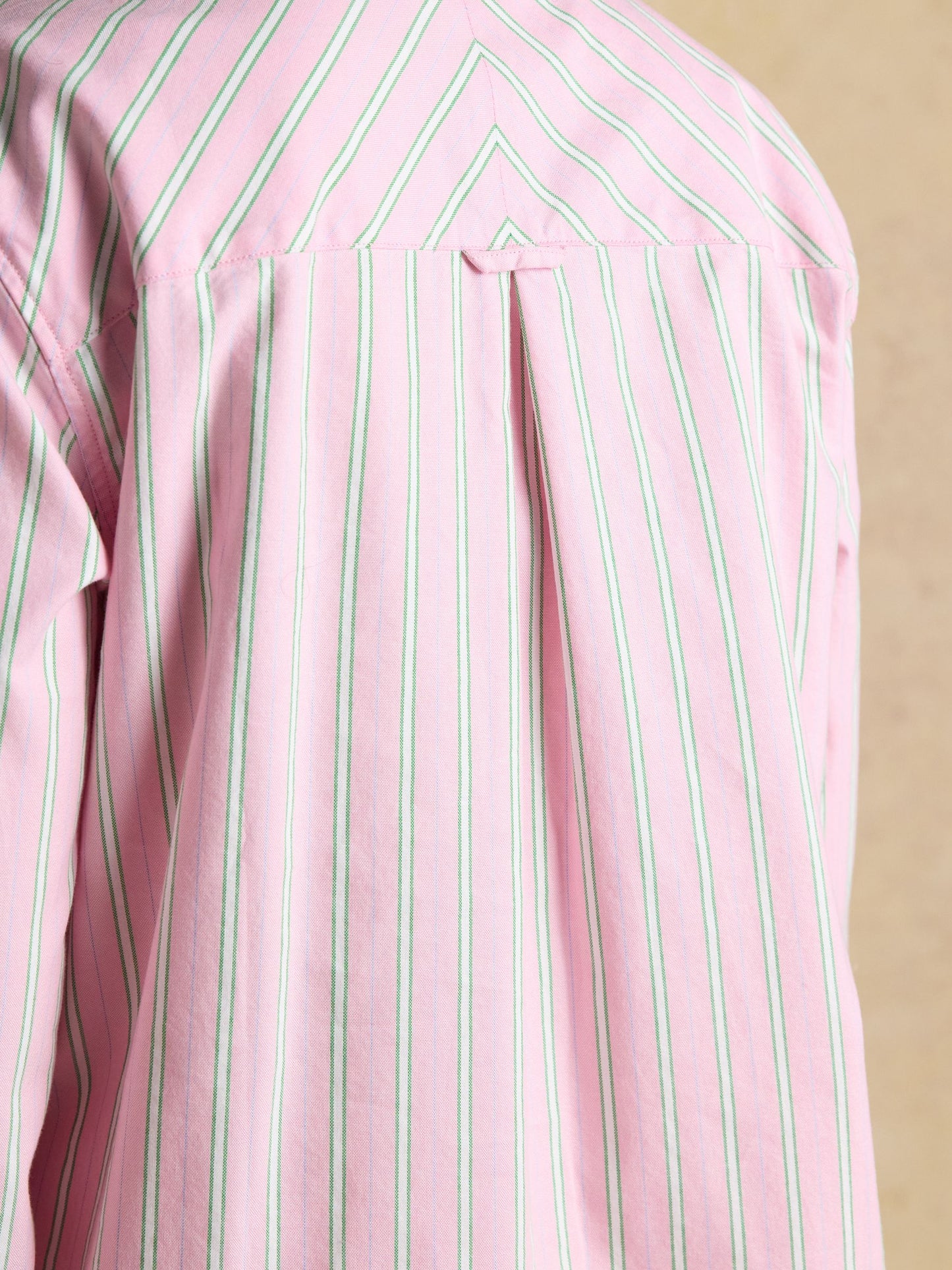 Boyfriend Fit Pink Striped Oxford Shirt