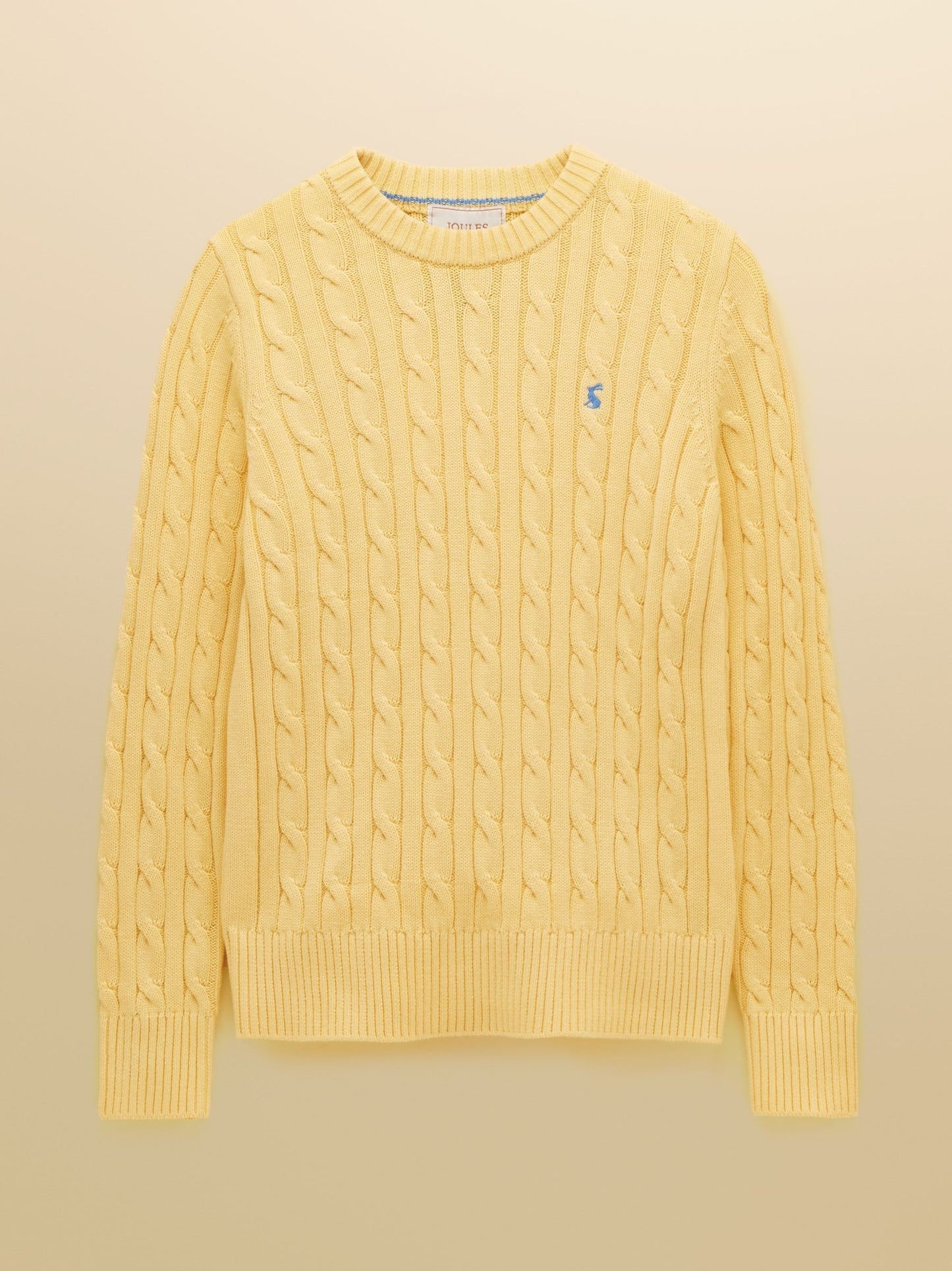 Classic Yellow Cotton Cable Knit Jumper