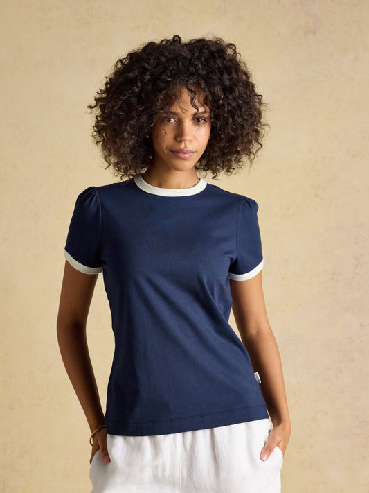 Erin Navy Short Sleeve Jersey T-Shirt