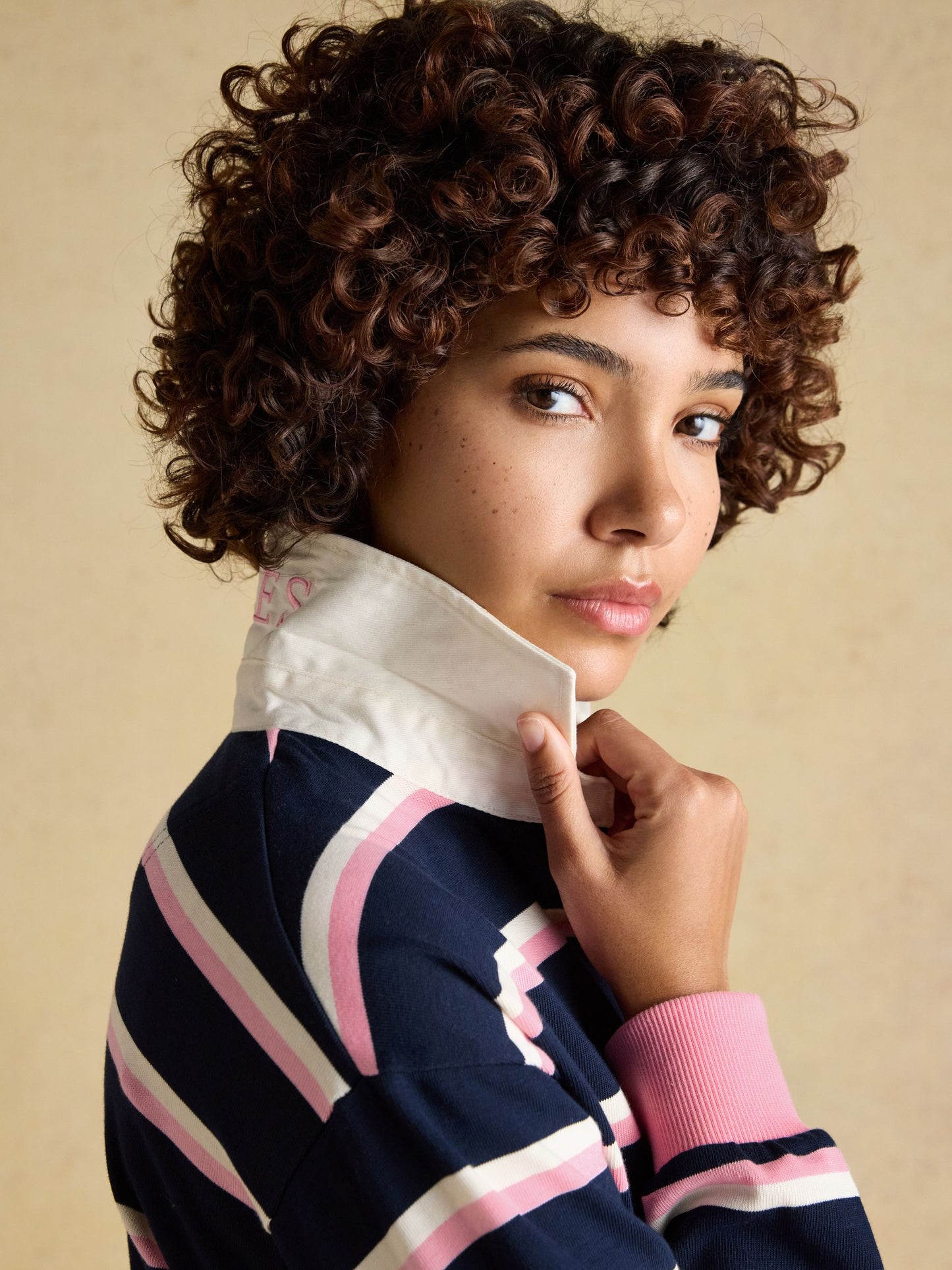 Lara Navy & Pink Striped Rugby Shirt