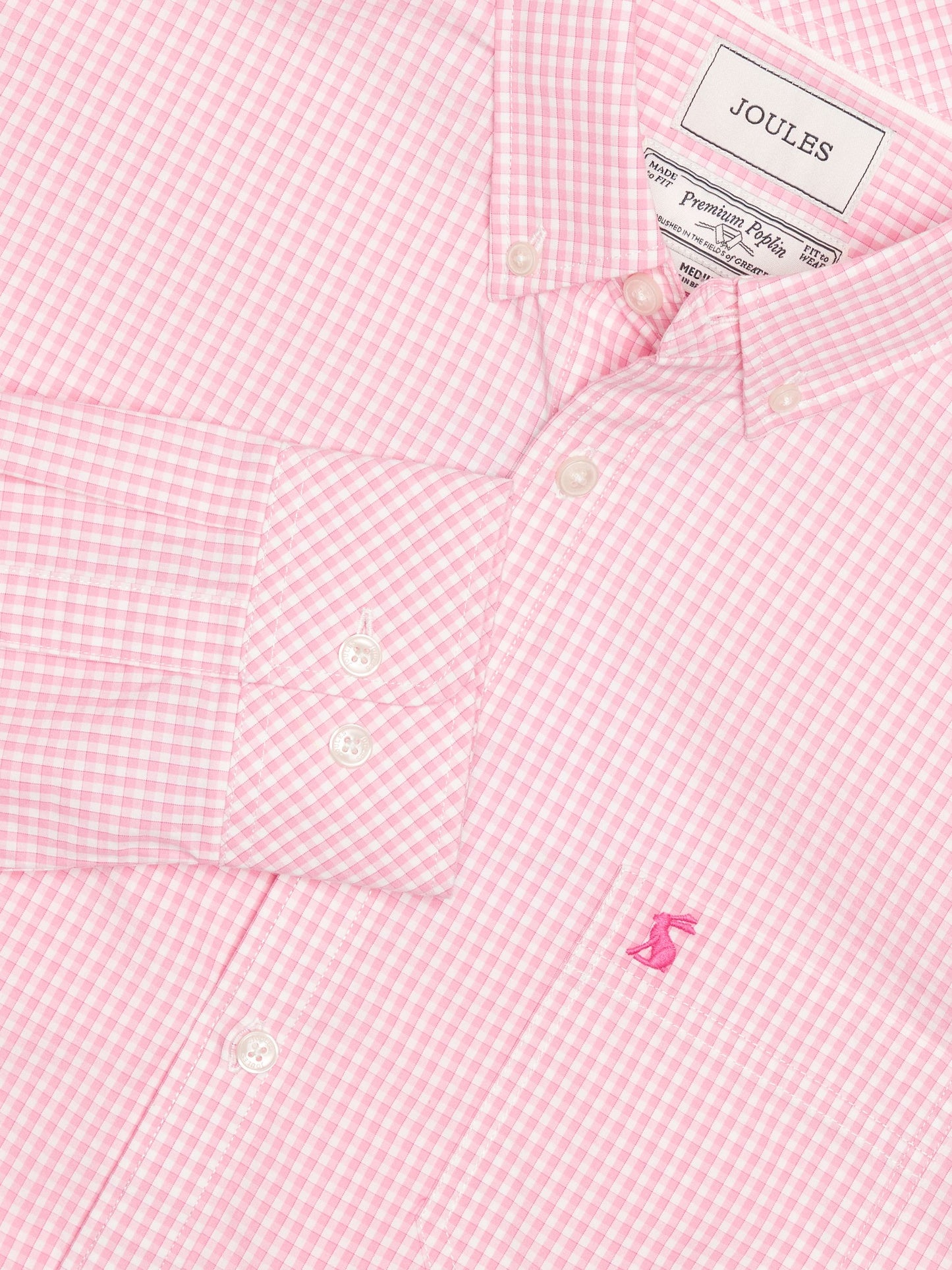Poplin Pink Gingham Check Classic Fit Shirt