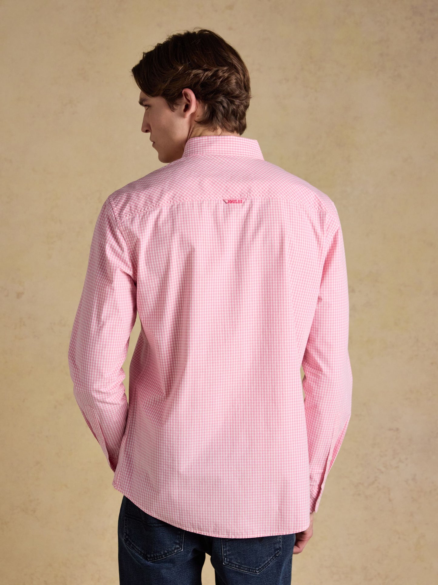 Poplin Pink Gingham Check Classic Fit Shirt