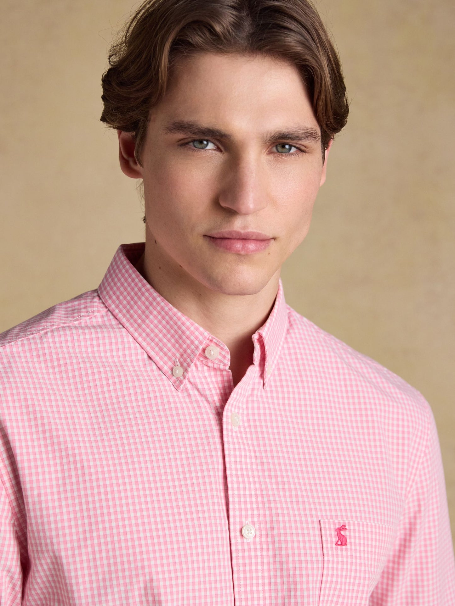 Poplin Pink Gingham Check Classic Fit Shirt