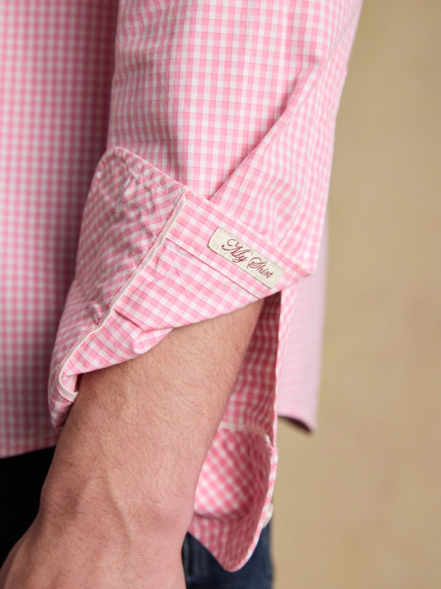 Poplin Pink Gingham Check Classic Fit Shirt