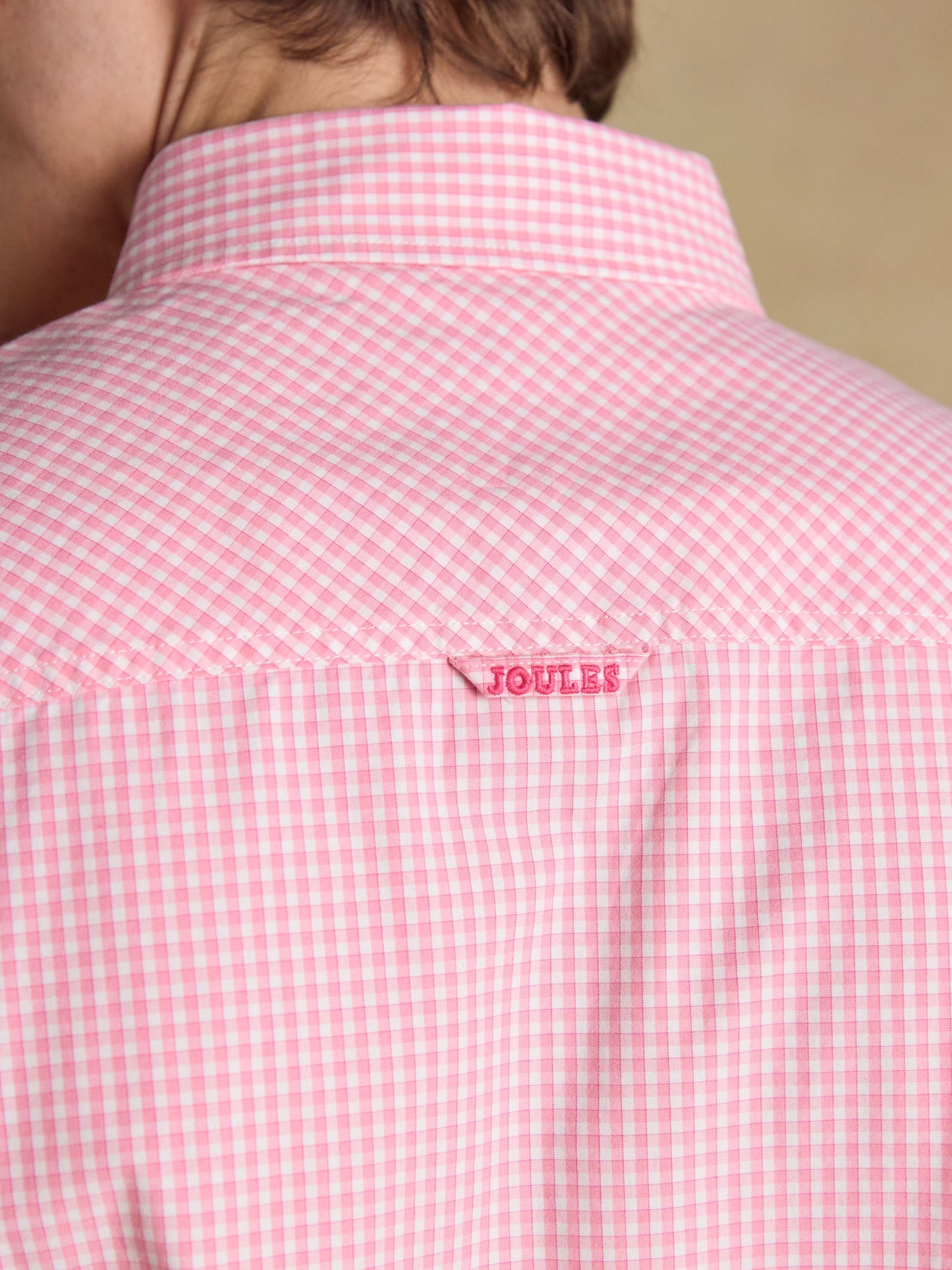 Poplin Pink Gingham Check Classic Fit Shirt