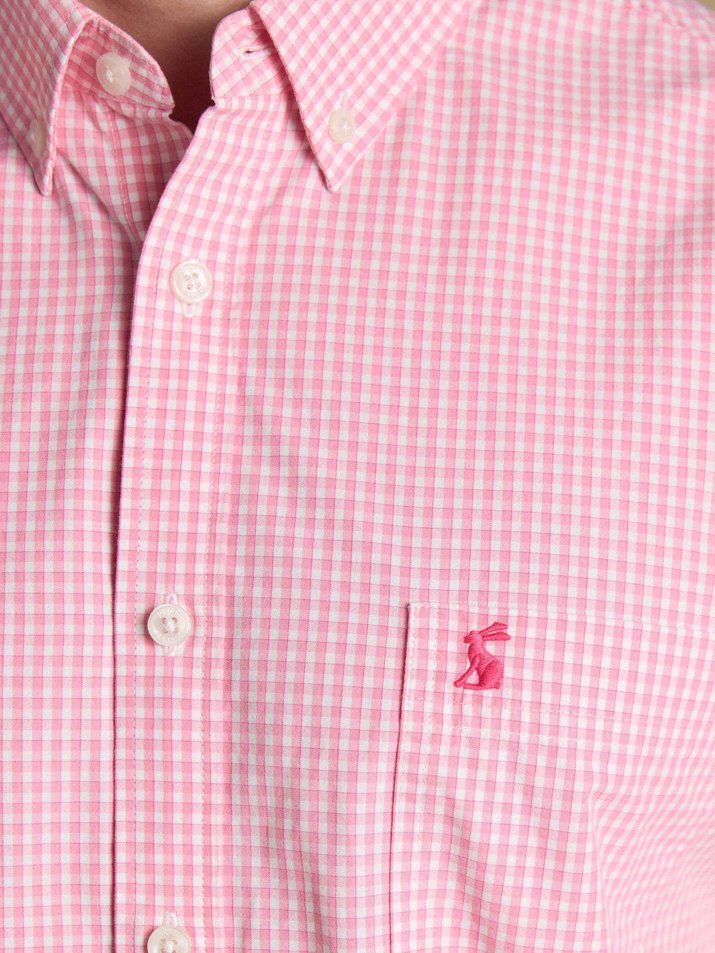 Poplin Pink Gingham Check Classic Fit Shirt