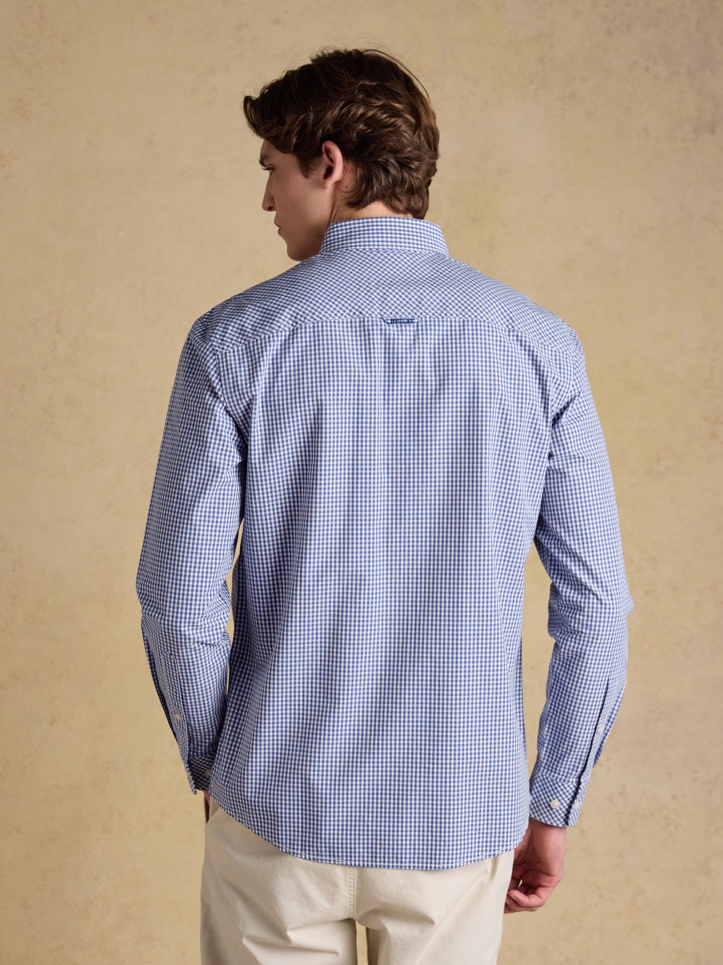Poplin Blue Gingham Check Classic Fit Shirt