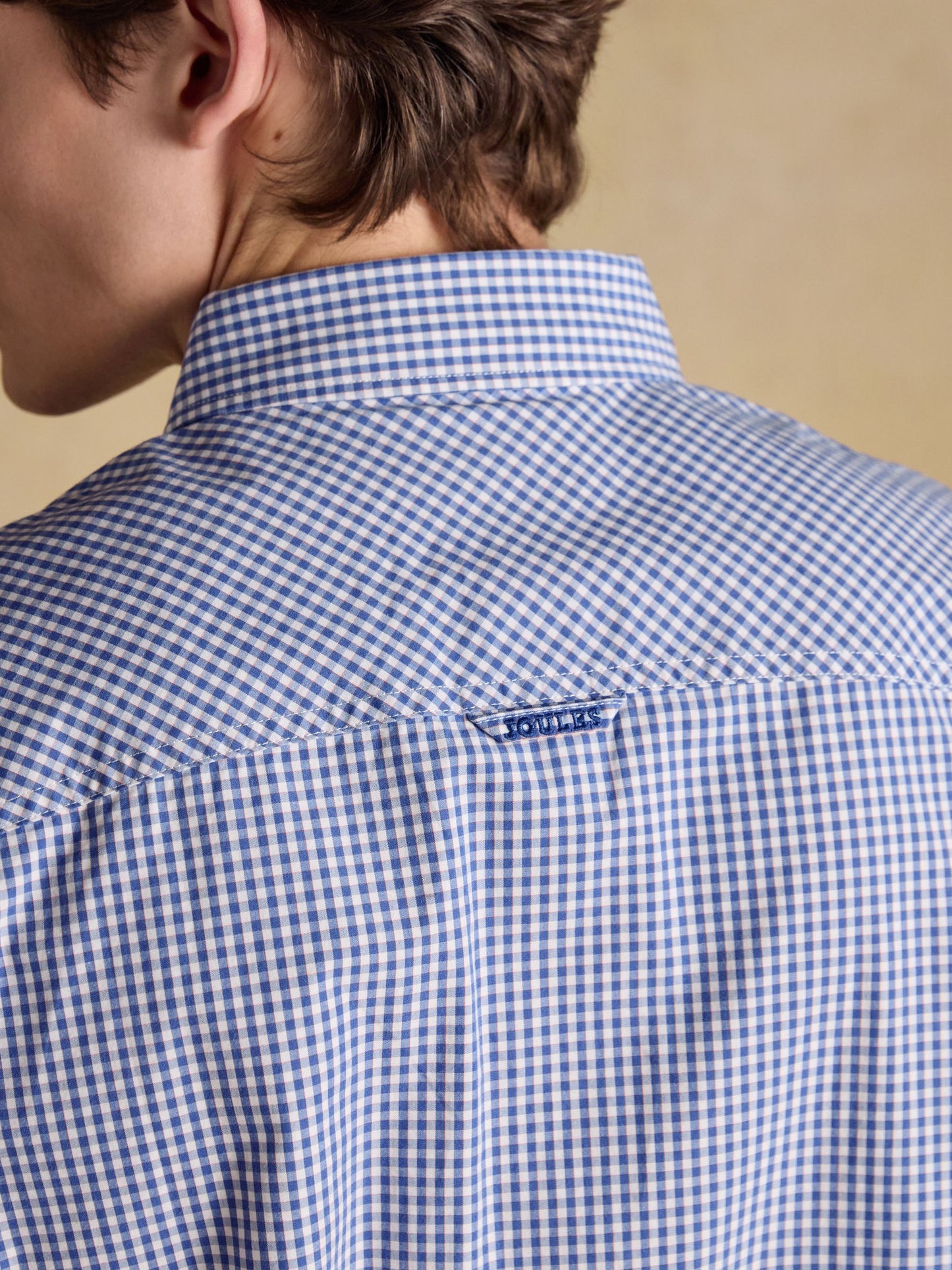 Poplin Blue Gingham Check Classic Fit Shirt