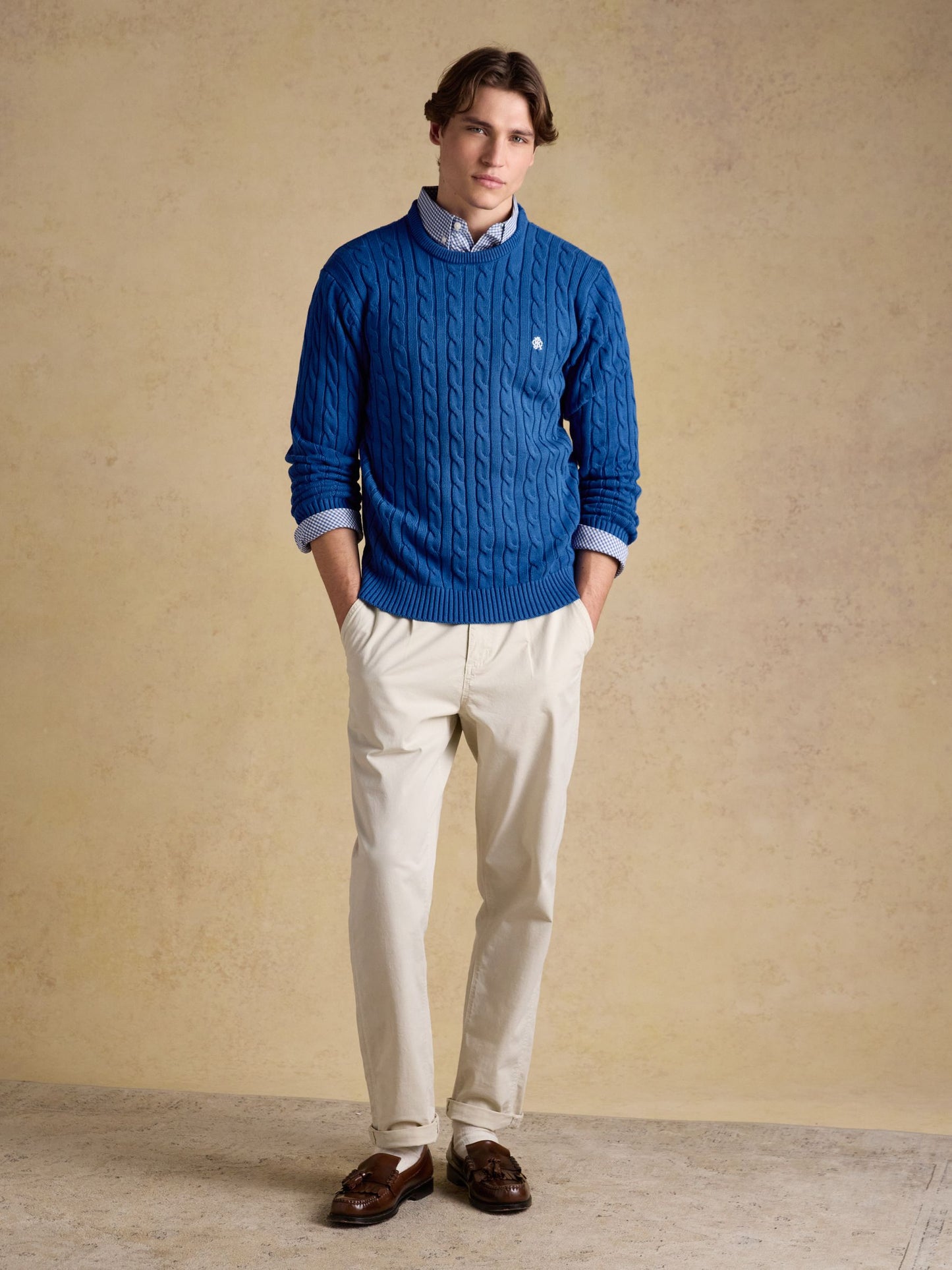 Poplin Blue Gingham Check Classic Fit Shirt