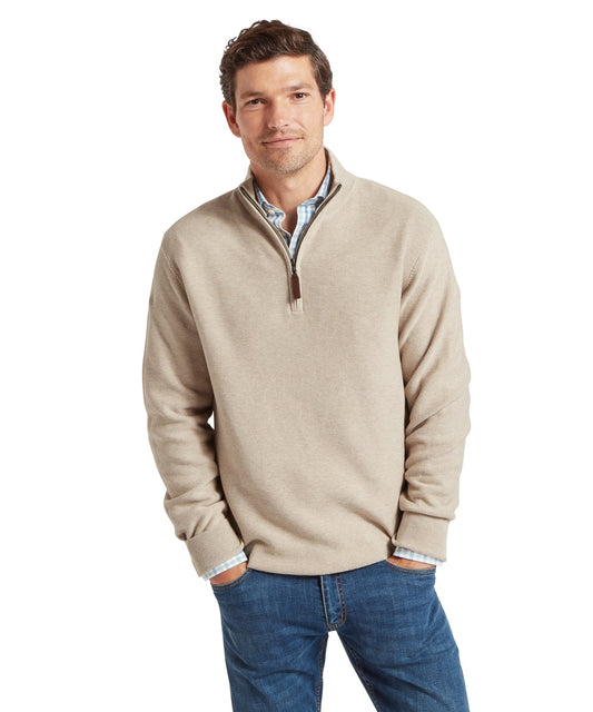 Porthleven Quarter Zip Jumper Oat