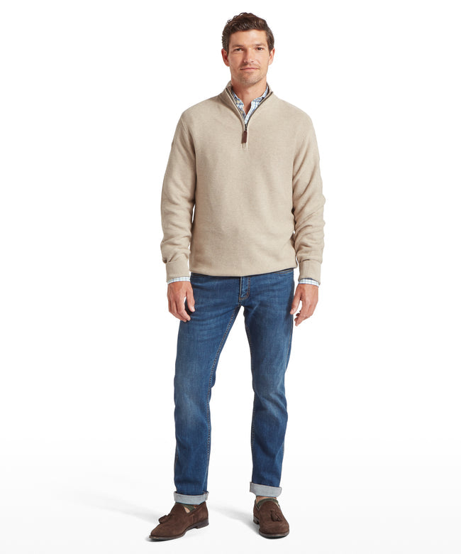 Porthleven Quarter Zip Jumper Oat