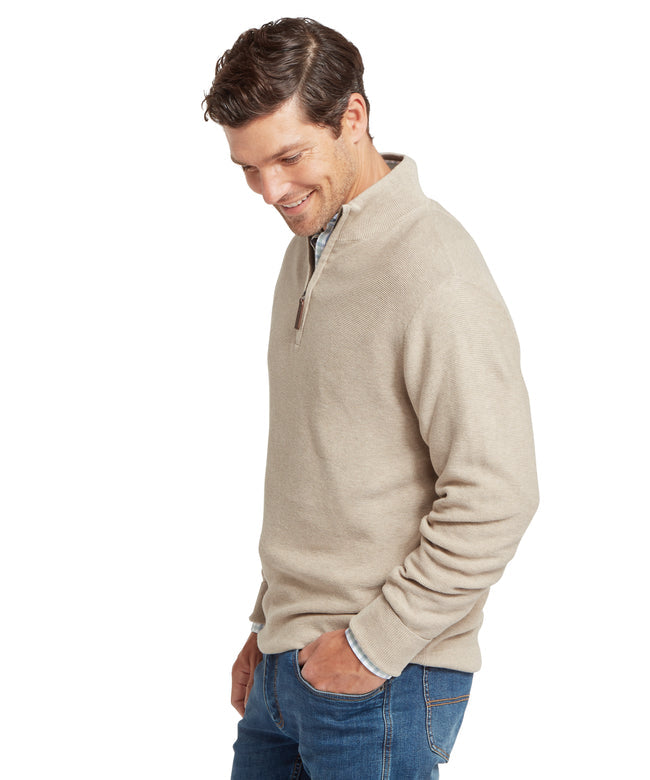 Porthleven Quarter Zip Jumper Oat