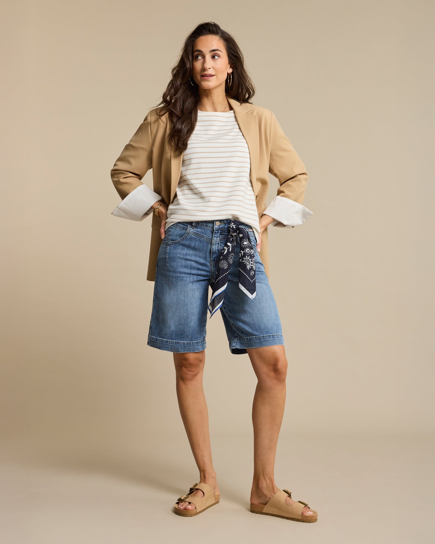 Terry Stripe Short Sleeve Pebble