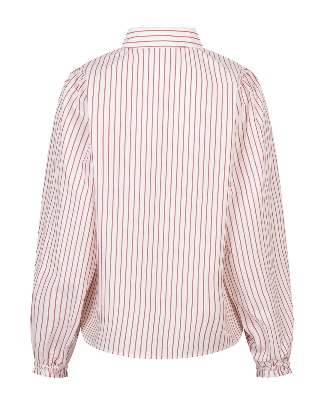 Victoria Poplin Stripe Long SL Red